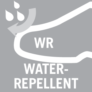 Footwear is water-repellent (WR)