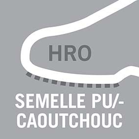 Semelle en PU/caoutchouc, thermorésistante jusqu'à 300° C au contact