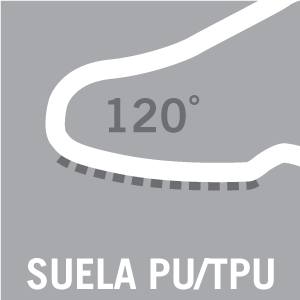 Suelas de PU/TPU, resistentes a 120 ºC - Pictograma