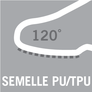 Semelle en PU/TPU, thermorésistante jusqu’à 120° C