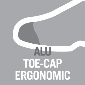 Ergonomic aluminium toe cap
