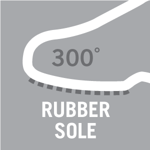Rubber sole material, resistant to 300°C contact heat