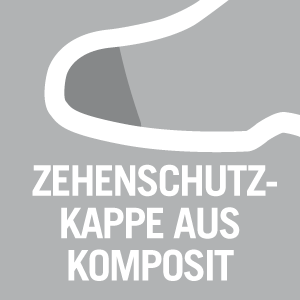 Zehenschutzkappe aus Komposit, ergonomisch geformt